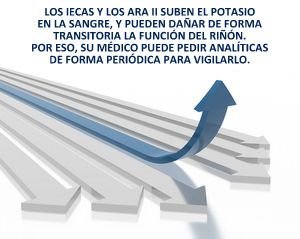 Los IECAs (captopril, enalapril, lisinopril, perindopril, ramipril) y los ARA II (valsartan, candesartan, losartan, telmisartan, eprosartan) que toman los pacientes con Insuficiencia Cardiaca pueden subir el potasio en la sangre y empeorar de forma transitoria la funcion renal.